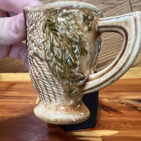 Vintage Ceramic Sleepy Owl Mini Pitcher Toothpick Holder Creamer MCM 3D Handmade - Picture 9 of 9
